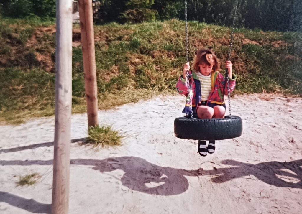 Karin als meisje van 7
